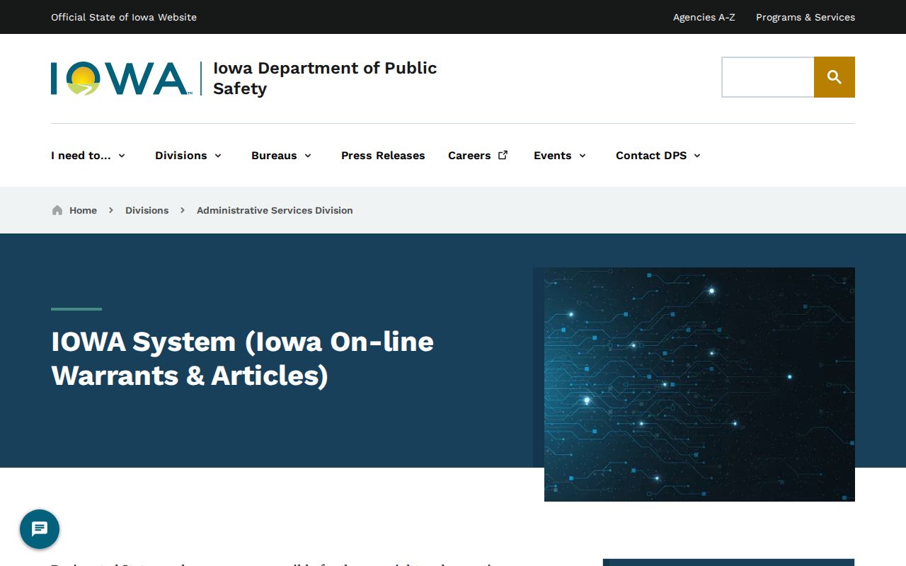 Appanoose County traffic warrant state system access boundary