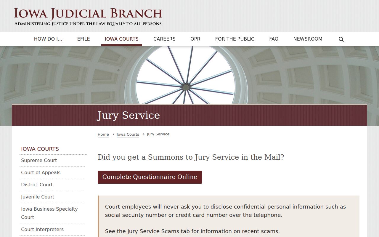 Appanoose County municipal warrant jury service warning